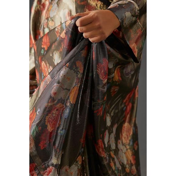 Anthropologie Caballero Deep V-Neck Maxi Dress Size XS. B-2 - Picture 7 of 12